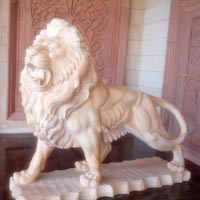 Engraved Marble Lion Piece