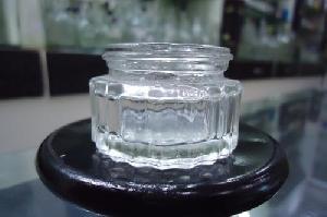 10 Gms Ribbed Cream Glass Jar