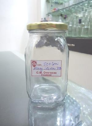 500 Gms Honey Square Glass Jar