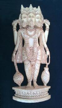 Wooden Brahma Statue