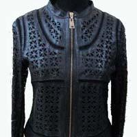 Ladies Leather Laser Cut Jackets