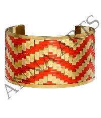 Basket Weave Cuff in Brass