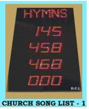 Church Song List 1 Digital Clock