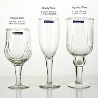 3 Pieces Glass Plain Wine Tumbler