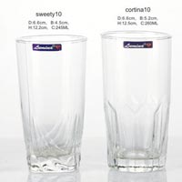 4 Pieces Glass Plain Water Tumbler