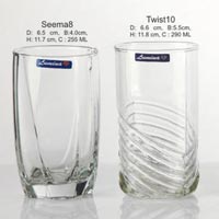 5 Pieces Glass Plain Water Tumbler