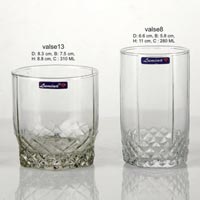4 Pieces Glass Plain Water Tumbler