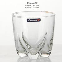 2 Pieces Glass Plain Water Tumbler