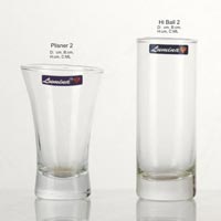 2 Pieces Glass Plain Water Tumbler