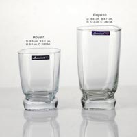 2 Pieces Glass Plain Water Tumbler