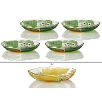 4 Piece Glass Snack Plate Set