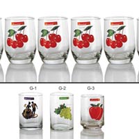 6 Pieces Glass Printed Water Tumbler