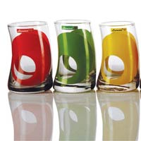 6 Pieces Glass Printed Water Tumbler