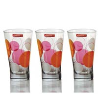 6 Pieces Glass Printed Water Tumbler