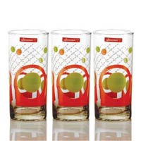 6 Pieces Glass Printed Water Tumbler