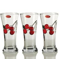 6 Pieces Glass Printed Water Tumbler
