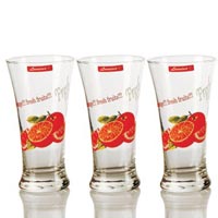 6 Pieces Glass Printed Water Tumbler
