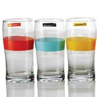 6 Pieces Glass Printed Water Tumbler