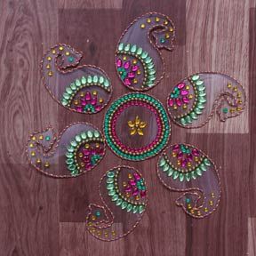 Rangoli Plain 7 Pcs Peacock