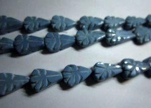 13 Inch Original Opal Carved Almond Beads