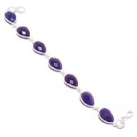 Purple Chalcedony Pear Shape  Bracelet