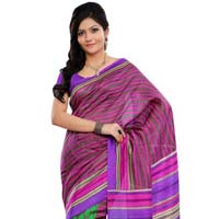 Fashionable Green Colored Printed Art Silk Saree