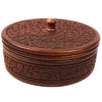 Sheesham Wooden Round Box