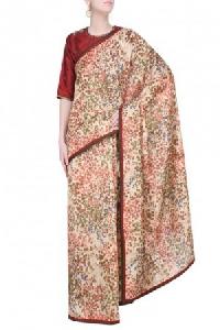 printed synthetic sarees