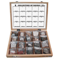 Geological Showcases Rocks 20 Wooden Box