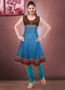 Party Yoke Border Anarkali Kurti Dress (kurti)