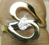 Pear Diamond Gold Solitaire Ring