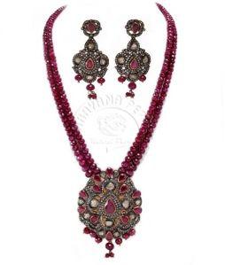 Uncut Diamond and Ruby Beads Set