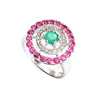 Uncut Diamond, Ruby Finger Ring, Emerald Finger Ring