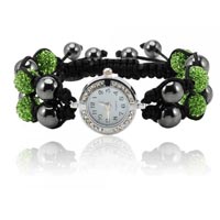 Crystal Double Green Balls Watch