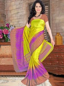 lemon yellow color fancy look saree