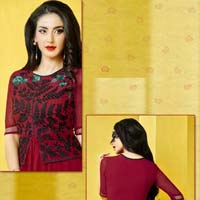 red designer kurti