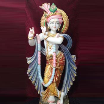 White Marble Krishna Statue