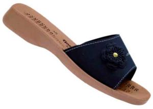 Ladies Slippers QS-25 n. Blue / Black / Brown