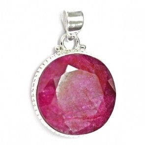 Ruby Silver Pendant