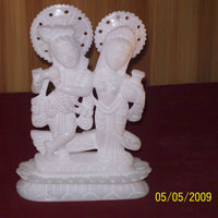 Radha Krishna Vrindavan Pure White Idols