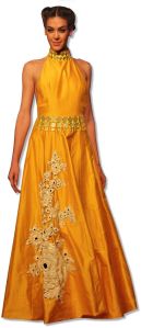 Thread Embroidered Floor Length Dress