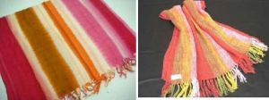 Ruched Striped Scarves