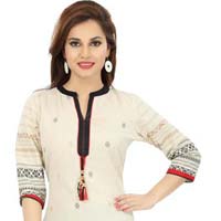 Celebrating Simplicity Mid-Length Off White Cotton Kurti