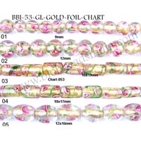 gold foil glass beads