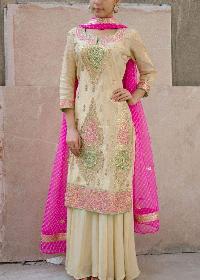 ladies embroidered silk suits