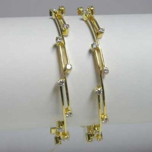 Diamond Studded Gold Bangles