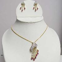 Diamond Studded Gold Pendant Sets