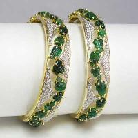 Diamond Studded Gold Bangles