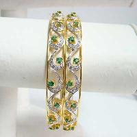 Diamond Studded Gold Bangles