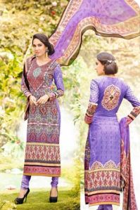 LAWN COTTON LAVENDER LATEST SALWAR SUIT - MINA 801